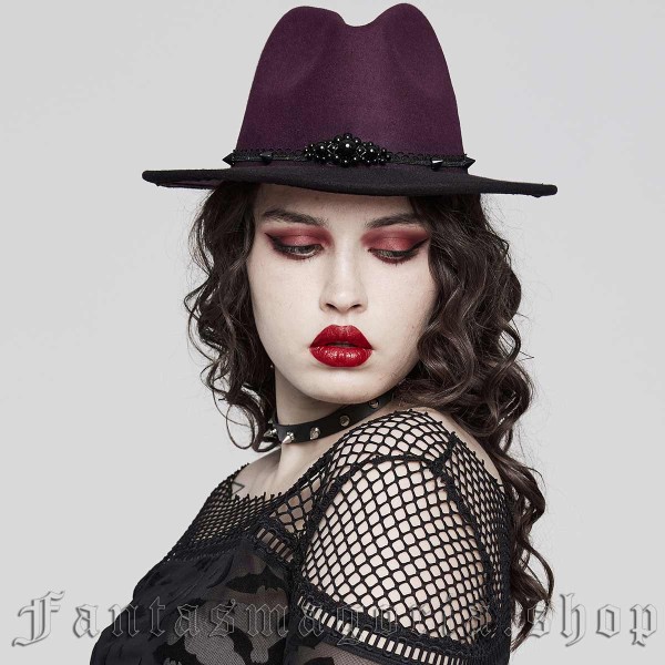 Fedora-Hut mit Farbverlauf - schwarz/rot