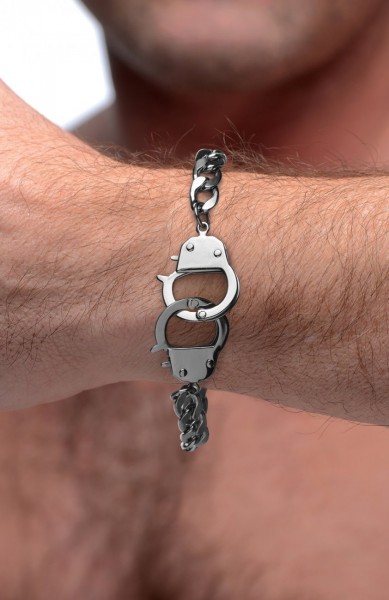 Armband aus Edelstahl 'Handschellen'