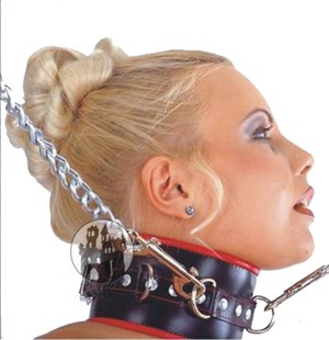Leder-Halsband mit vielen D-Ringen