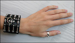 Elegantes Leder Armband mit D-Ring