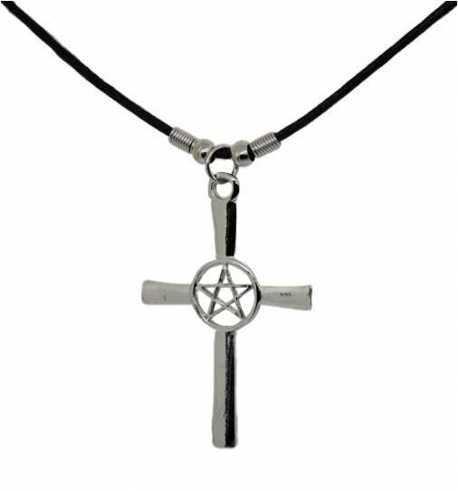 Anhänger Kreuz mit Pentagramm