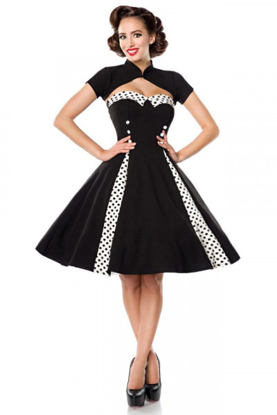 Vintage-Kleid mit Bolero schwarz/weiss