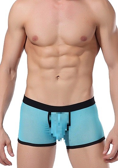 Boxershorts mit schwarzem Kontrast - blau