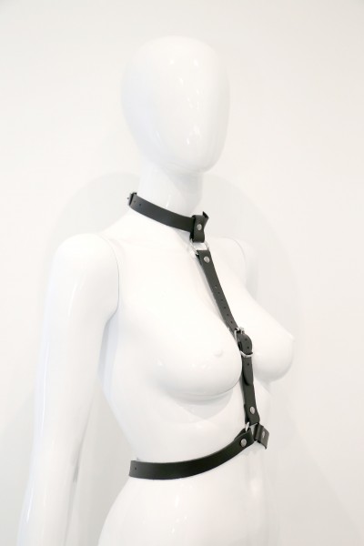 Leder Harness-Taillengurt und Halsband