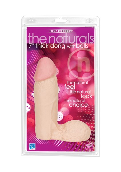 The Naturals - Thick - 7 inch Dong With Balls - White