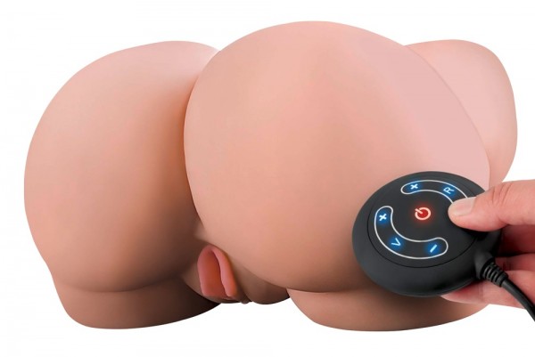 Torso-Masturbator mit Vagina- und Anus-Öffnung mit Vibration und Geschwindigkeit in 5 Modi