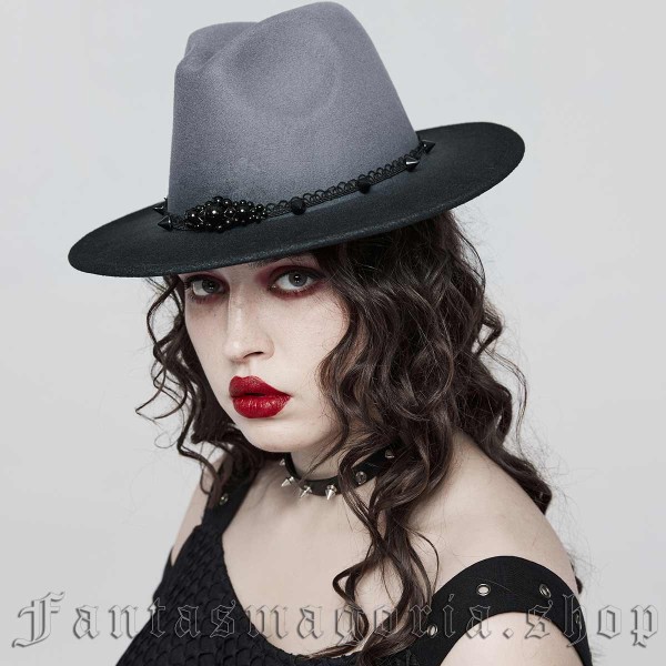 Fedora-Hut mit Farbverlauf - schwarz/grau