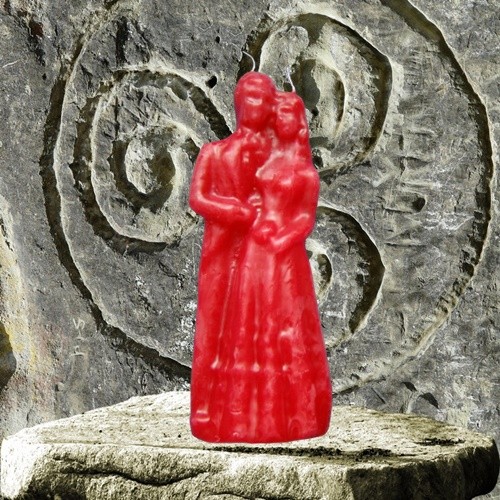 Figurenkerze 'Hochzeitspaar' rot