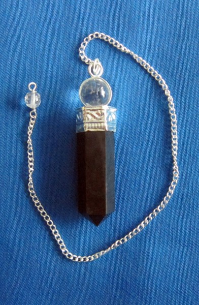 Pendel mit schwarzem Turmalin und Bergkristall