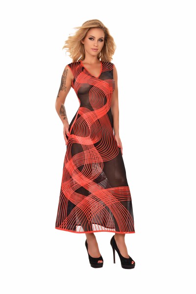 Printed Datex Kleid ohne Ärmel