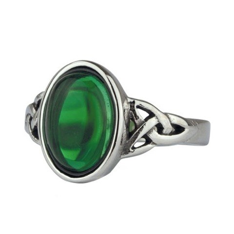 Ring "Keltisches Grün" - Edelstahl