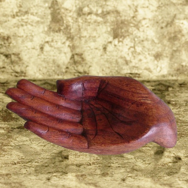 Glaskugelhalter Hand aus Holz