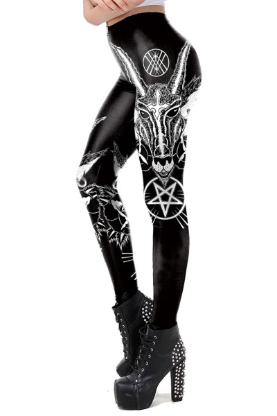 Gothic-Leggings 'Ziegenkopf'