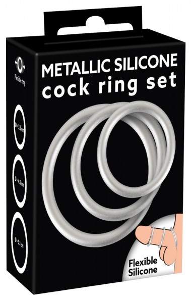 Metallic Silicone Cock Ring Set Verpackung 