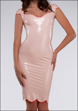 Knielanges Latex Vintage-Kleid