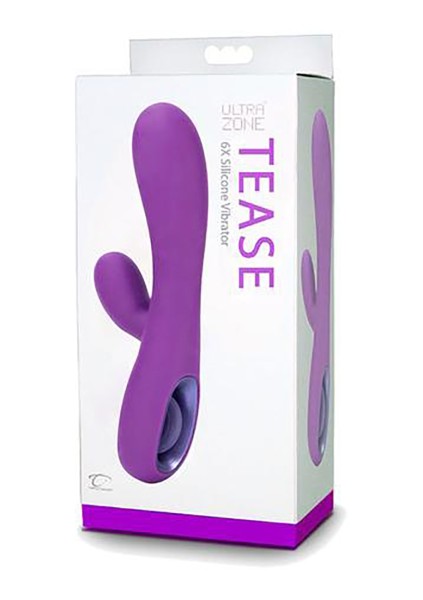 UltraZone Tease 6x Rabbit Style Silicone Vibe - Purple